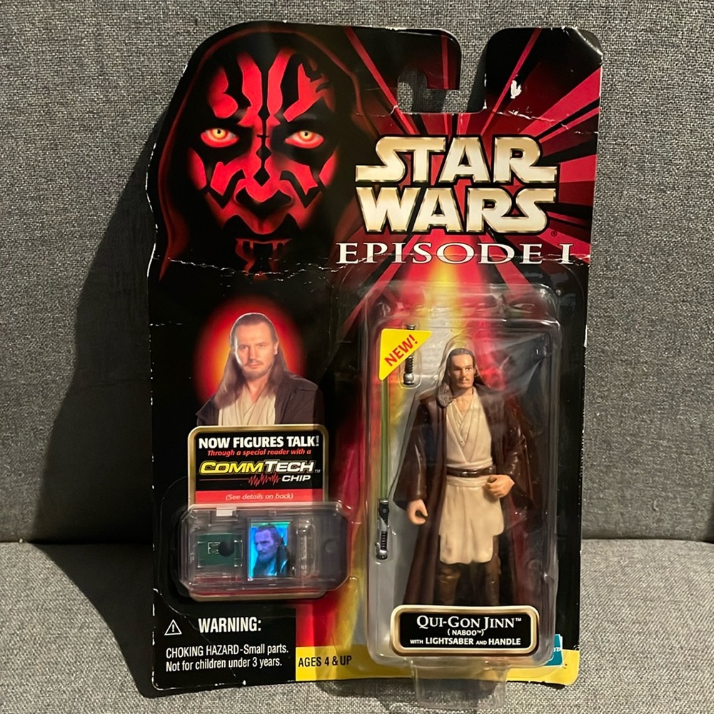 NEW Star Wars Episode 1 Qui-Gon Jinn Action Figure with Lightsaber & handle 1999